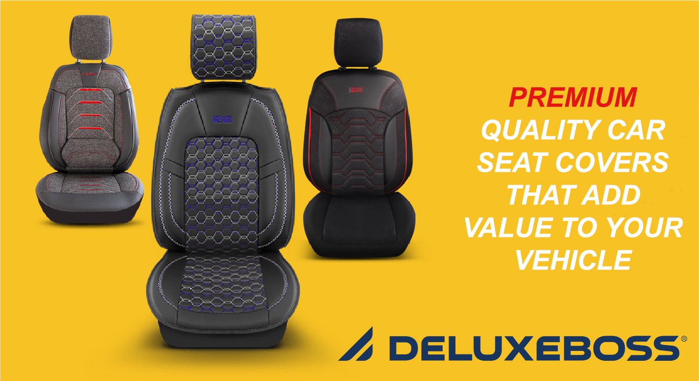 Premium Cotton Leather Car Seat Covers Sport Plus Line - Black For